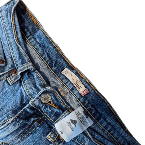 🛍️ LEVIS 505 STRAIGHT LEG DISTRESSED CAPRIS - Picture 2 of 4